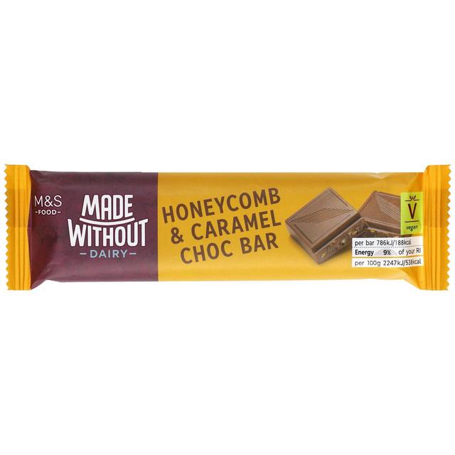 M & S Made Without Dairy Honeycomb & Caramel Choc Bar, 35g