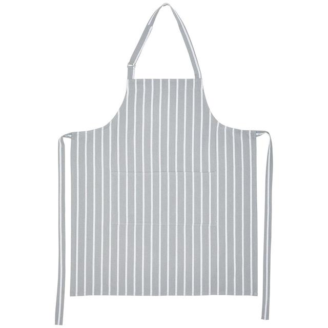 M & S Collection Pure Cotton Striped Apron, One Size, Grey
