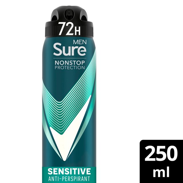 Sure Men 72hr Nonstop Protection Sensitive Antiperspirant Deodorant, 250ml
