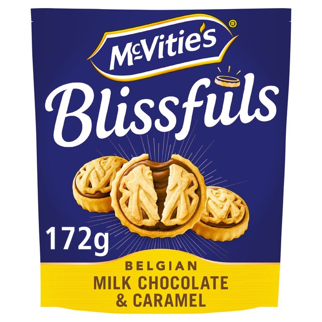 McVitie’s Quirks Blissfuls Belgian Milk Chocolate & Caramel Biscuits, 172g