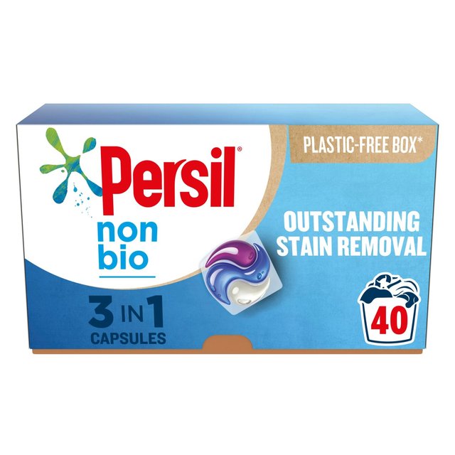 Persil 3 in 1 Laundry Washing Capsules Non Bio, 40 Per Pack