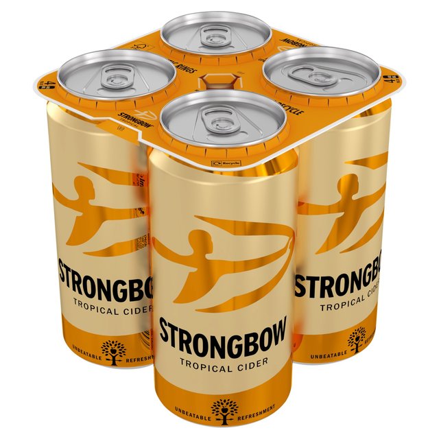 Strongbow Tropical Can Cider, 4 x 440ml