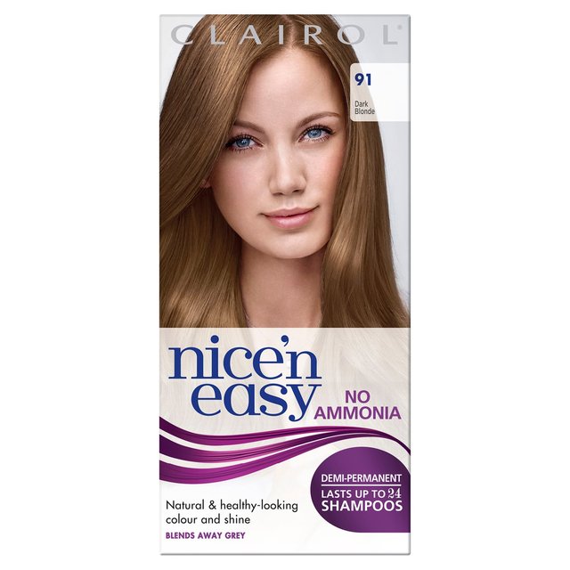 Clairol Nice’n Easy No Ammonia Hair Dye, 91 Dark Blonde