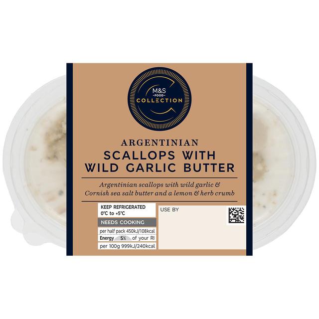 M & S Collection Scallops With Wild Garlic Butter, 90g