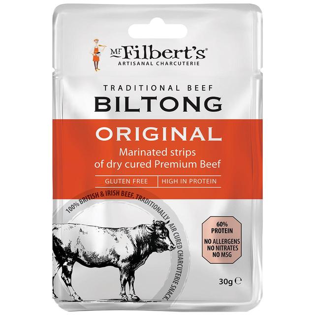 Mr Filbert’s Traditional Beef Biltong Original, 30g