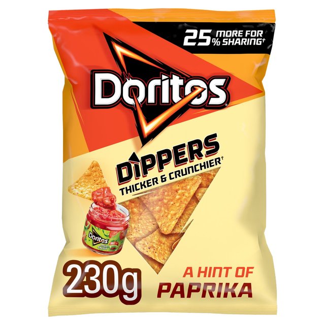 Doritos Dippers Hint of Paprika Tortilla Chips Sharing Bag Crisps, 230g