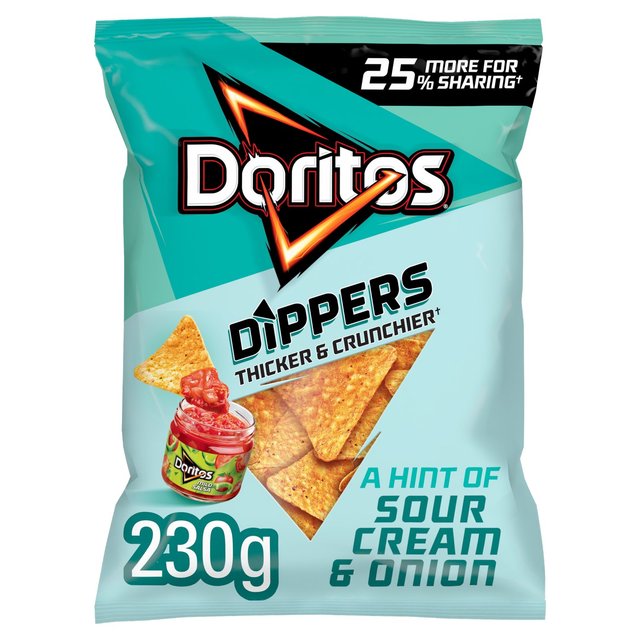 Doritos Dippers Hint of Sour Cream & Onion Tortilla Chips Sharing Bag, 230g