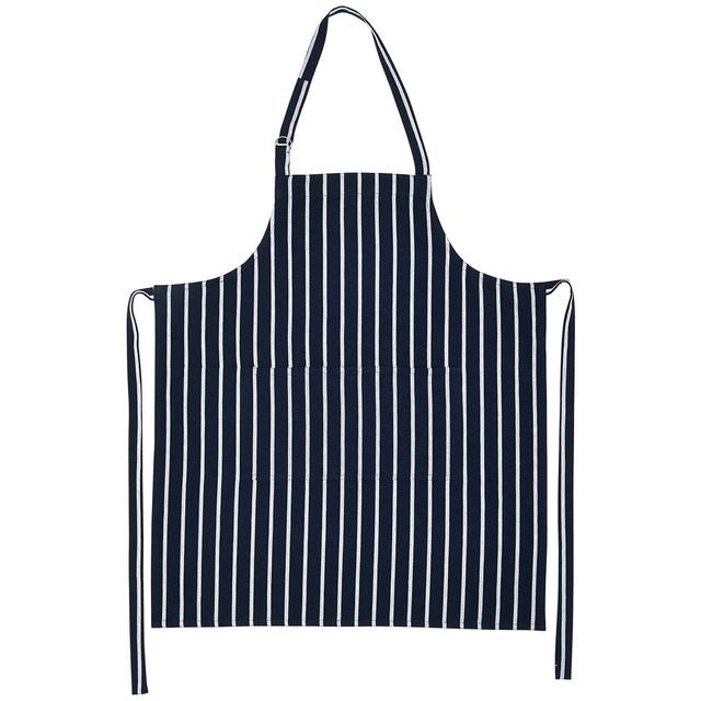 M & S Collection Pure Cotton Striped Apron, One Size, Navy, 0.4x85x90cm