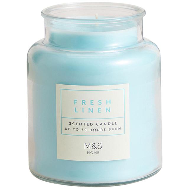 M & S Fresh Linen Jar Candle