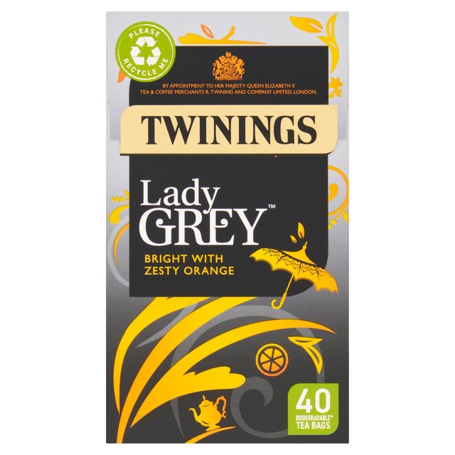 Twinings Lady Grey Tea With 40 Tea Bags, 40 Per Pack
