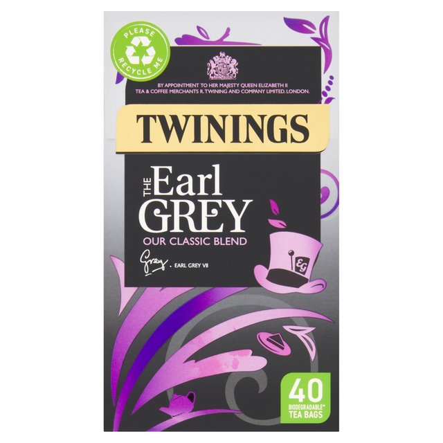 Twinings Earl Grey Tea With 40 Tea Bags, 40 Per Pack