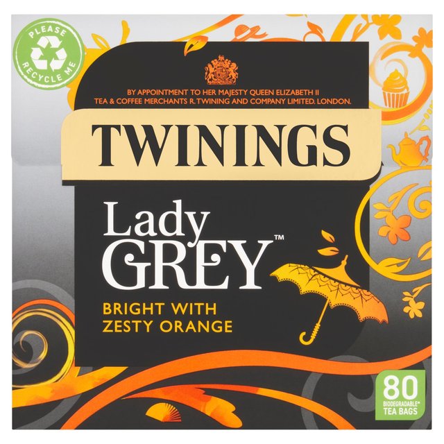 Twinings Lady Grey Tea With 80 Tea Bags, 80 Per Pack