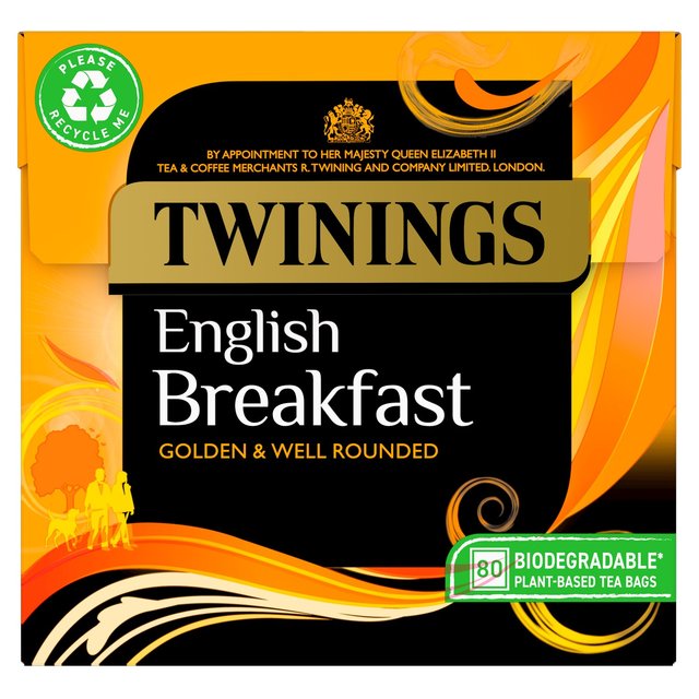 Twinings English Breakfast Tea With 80 Tea Bags, 80 Per Pack