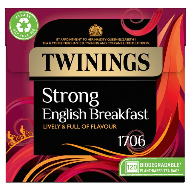 Twinings English Strong Breakfast Tea With 120 Tea Bags, 120 Per Pack