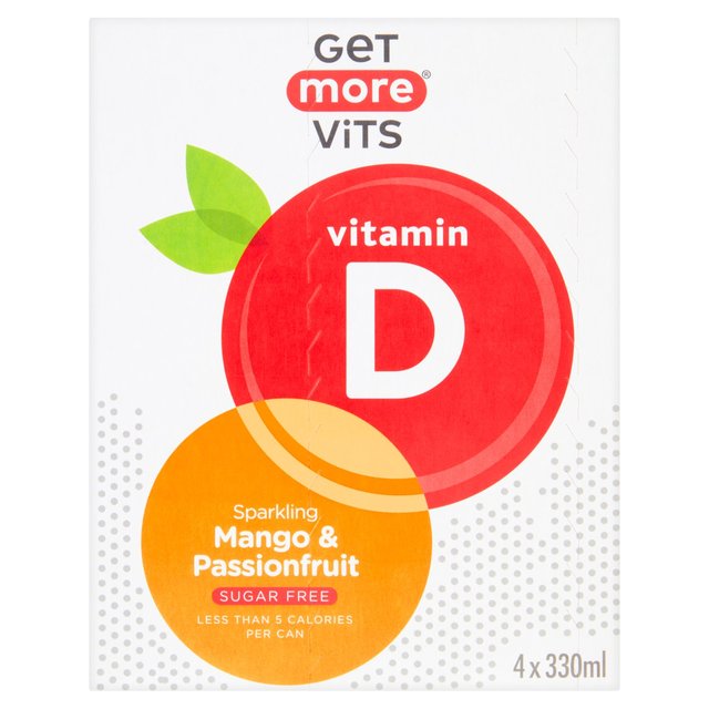 Get More Vitamin D Sparkling Mango & Passionfruit, 4 x 330ml
