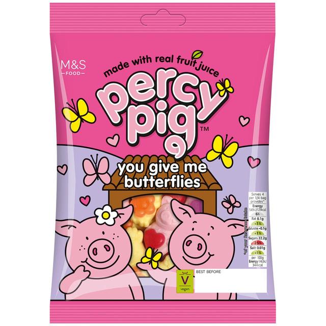 M & S Percy Pig You Give Me Butterflies Fruit Gums, 150g