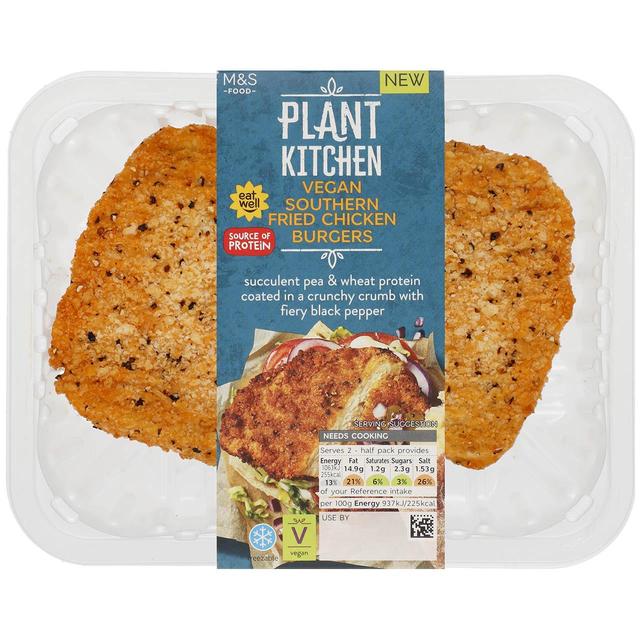 M & S Plant Kitchen Southern Fried Chicken Burgers, 227g