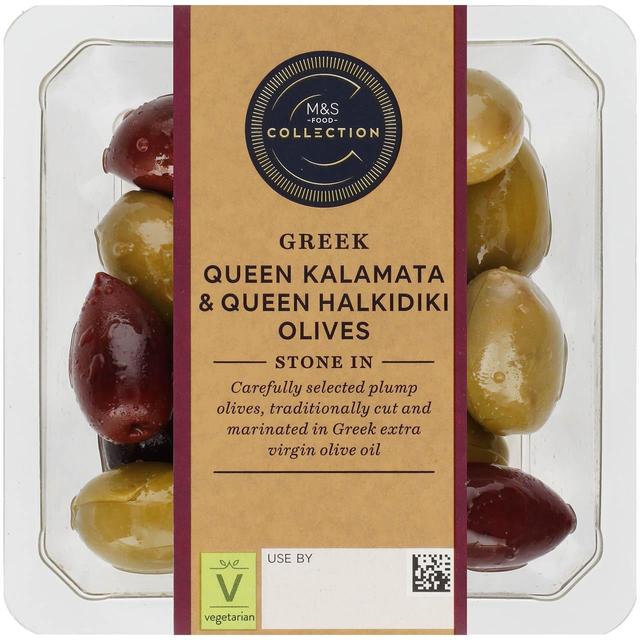 M & S Collection Greek Queen Kalamata & Queen Halkidiki Olives, 150g