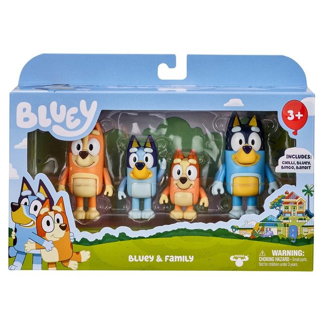 A B Gee Orange and Blue Bluey Figure 4 Pack, Family