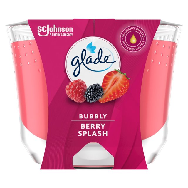 Glade Large Scented Candle Bubbly Berry Splash, 224g