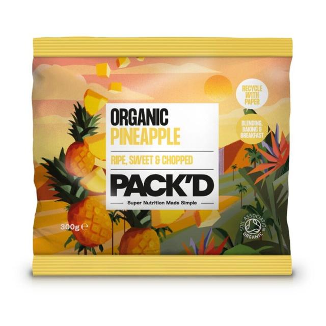PACK’D Organic & Chopped Pineapple, 300g