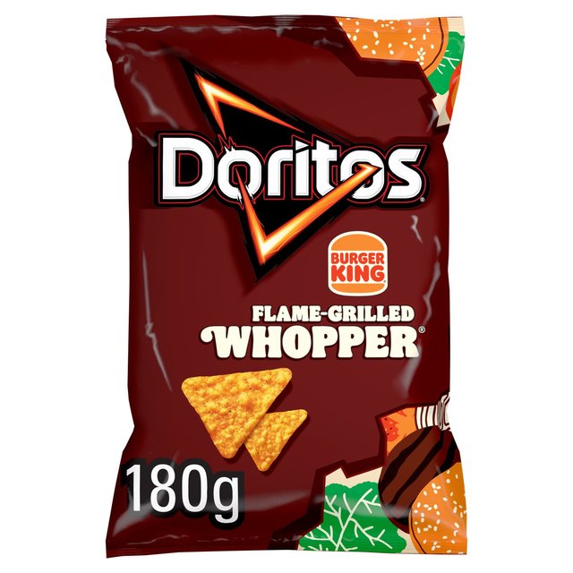 Doritos Burger King Flame Grilled Whopper Tortilla Chips Sharing Bag Crisps, 180g