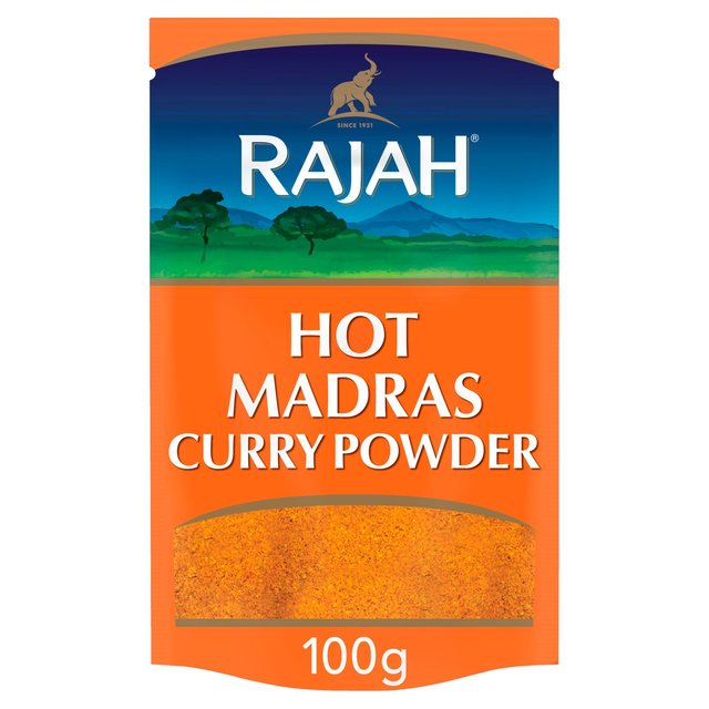 Rajah Spices Ground Hot Madras Curry Powder, 100g