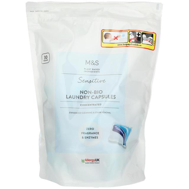 M & S Sensitive Non-Bio Laundry Capsules, 30 Per Pack