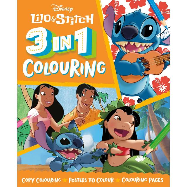 Igloo Books Disney Lilo & Stitch, 3 in 1 Colouring, 30 Page
