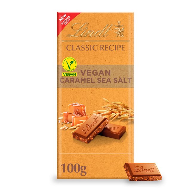 Lindt Classic Recipe Vegan Salted Caramel Chocolate Bar, 100g