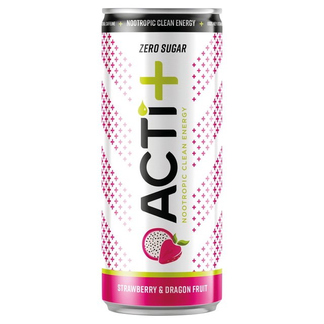 Acti-Vit Acti+ Zero Sugar Clean Energy Drink Strawberry & Dragon Fruit, 250ml