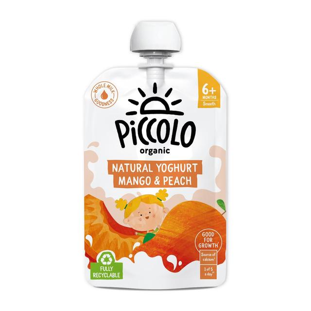 Piccolo Organic Natural Yoghurt Mango & Peach Stage 1, 100g