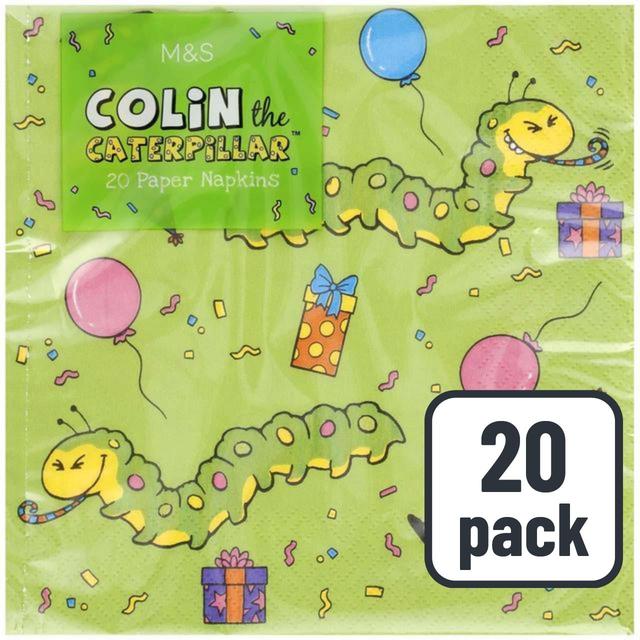 M & S Colin & Connie Caterpillars Paper Napkins, 20 per Pack
