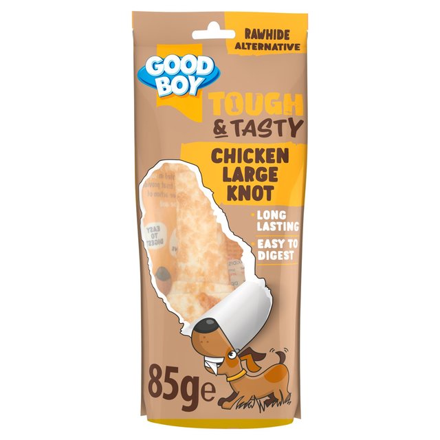 Good Boy Tough & Tasty Dog Treats Rawhide Alternative Chicken Large Knot, 85g