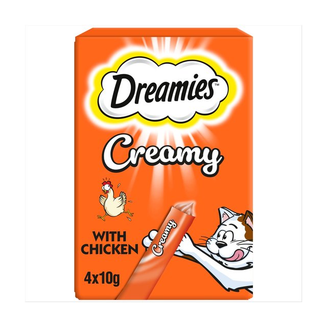 Dreamies Creamy Cat Treats With Chicken, 4 x 10g
