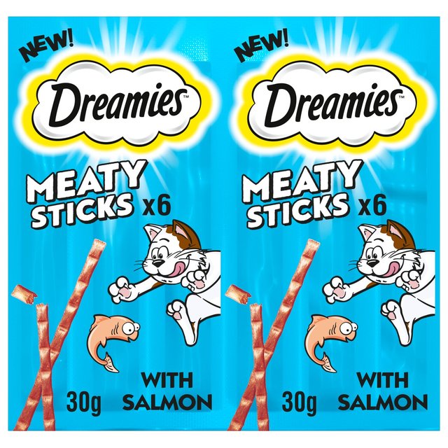 Dreamies Meaty Sticks With Salmon Cat Treats, 6 x 5g