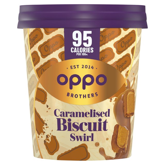 Oppo Brothers Caramelised Biscuit Swirl Ice Cream, 475ml