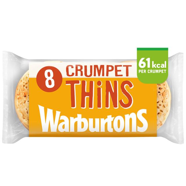 Warburtons 8 Crumpet Thins, 8 Per Pack