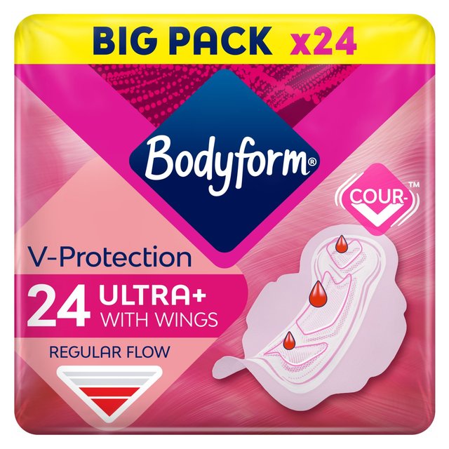 Bodyform Ultra Normal Sanitary Towels Wings, 24 Per Pack