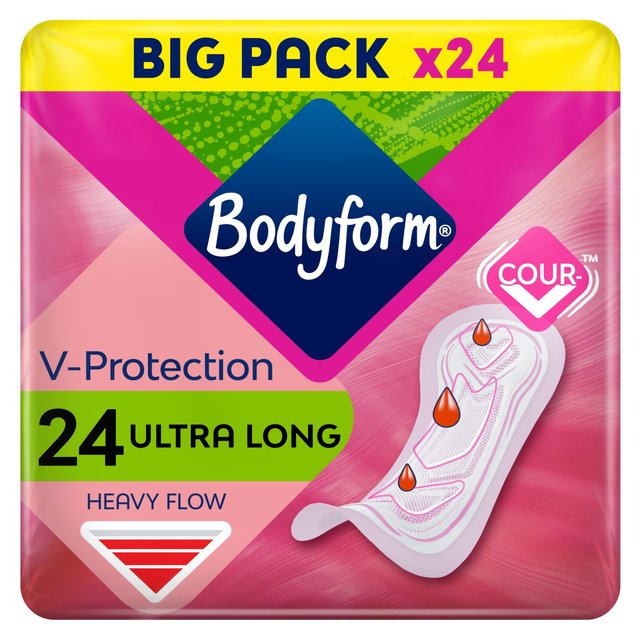 Bodyform Ultra Long Sanitary Towels, 24 Per Pack