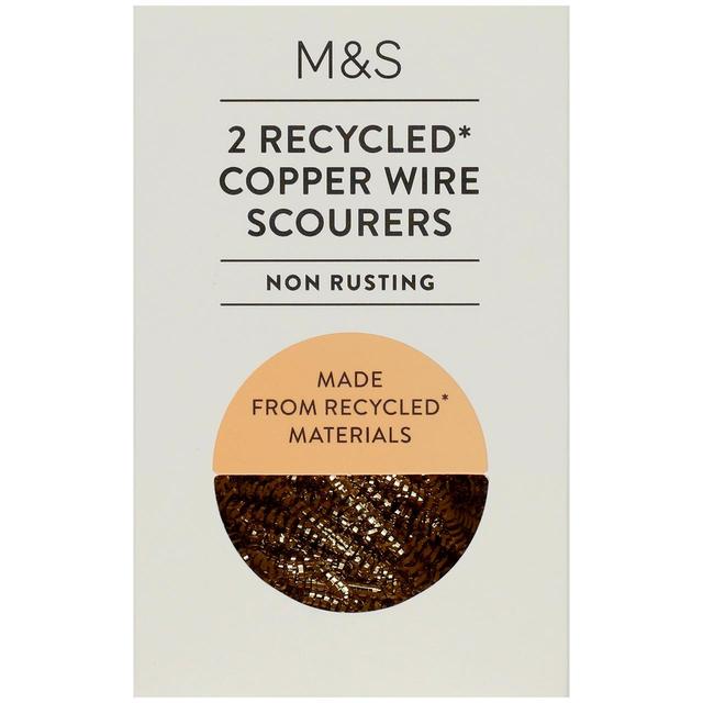 M & S 2 Recycled Copper Wire Scourers, 2 Per Pack