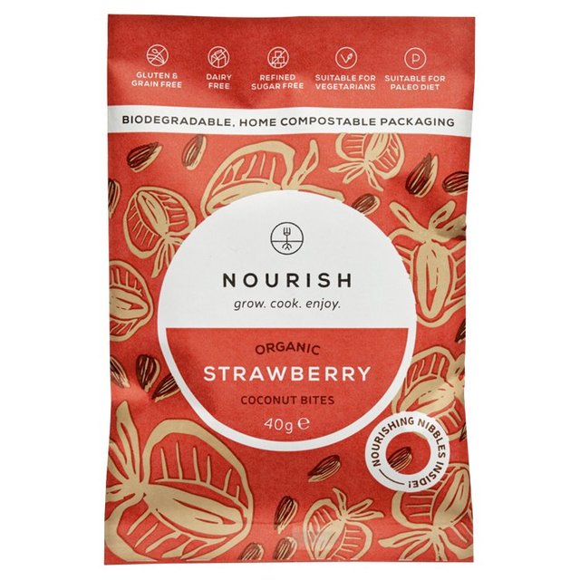 Nourish Organic Strawberry Coconut Bites, 40g