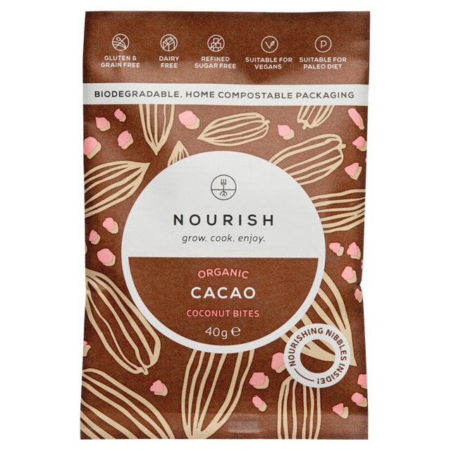 Nourish Organic Cacao Coconut Bites, 40g