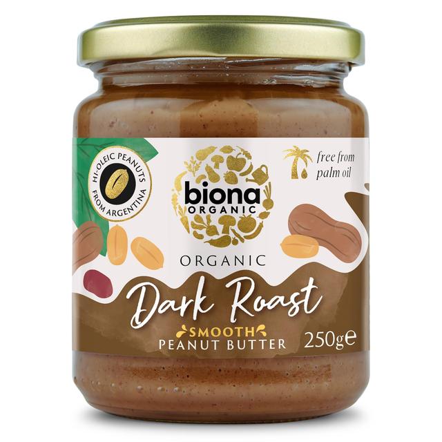 Biona Organic Hi Oleic Dark Roast Smooth Peanut Butter, 250g