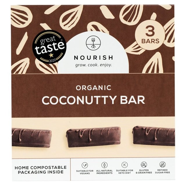 Nourish Organic Coconutty Bars, MultiPack, 3 Bars, 3 x 60g