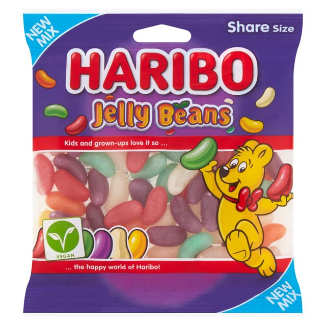 Haribo Jelly Beans Vegan Sweets Sharing Bag, 140g