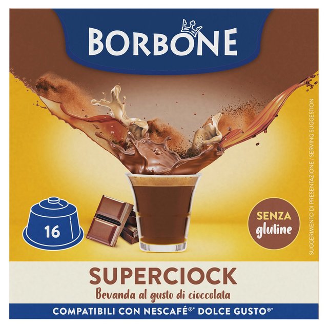 Caffe Borbone Super Chocolate Dolce Gusto Compatible Capsules, 16 Per Pack