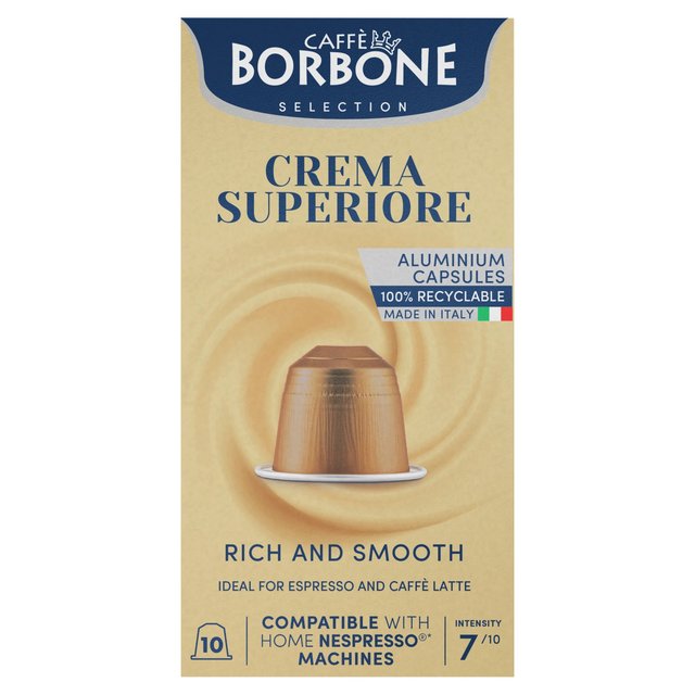 Caffe Borbone Crema Superior Intensity 7 Nespresso Compatible Capsules, 10, 10 Per Pack