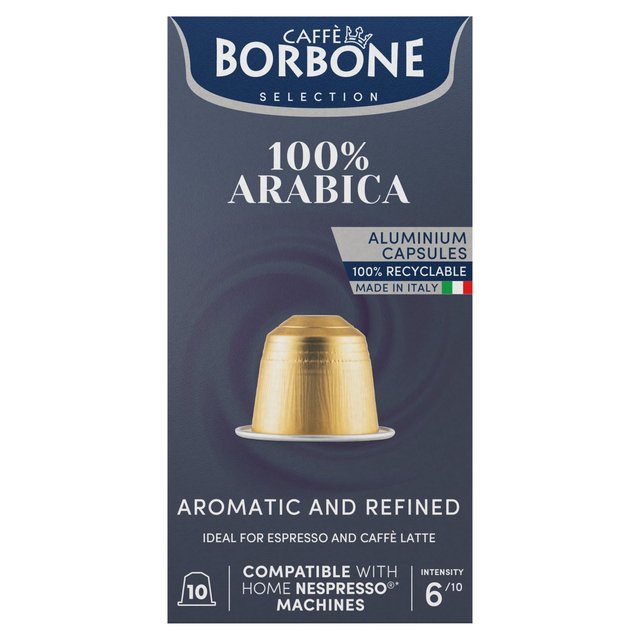Caffe Borbone 100% Arabica Intensity 6 Nespresso Compatible Capsules, 10 Per Pack