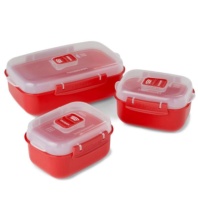 Sistema Microwave Heat & Eat Container Set, 3 Per Pack